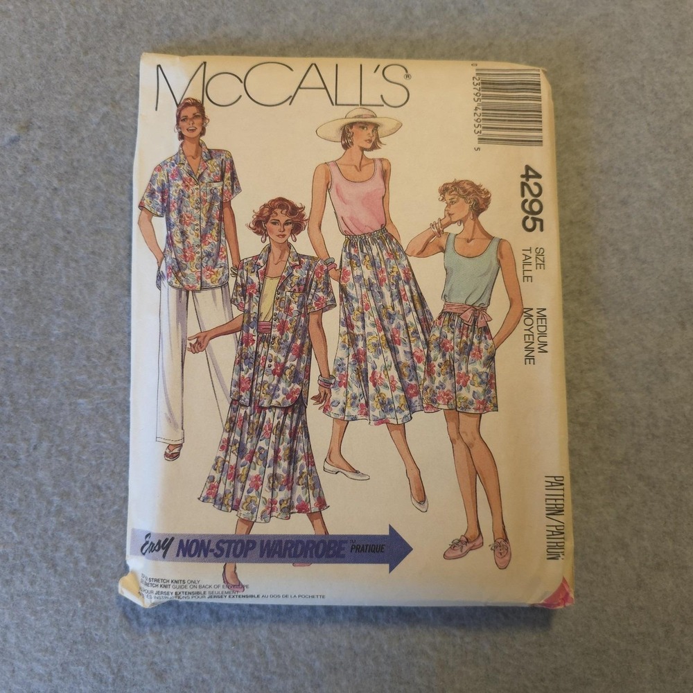 McCall's 4295 Womens Wardrobe Top Skirt Pants Jacket Sewing Pattern Medium Uncut